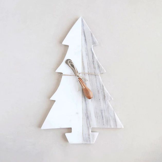 Marble Christmas Tree Board, Two-toned | Pepper + Vetiver
