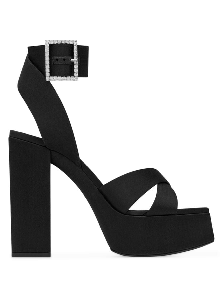 Saint Laurent Bianca Platform Sandals In Satin Crepe | Saks Fifth Avenue (UK)
