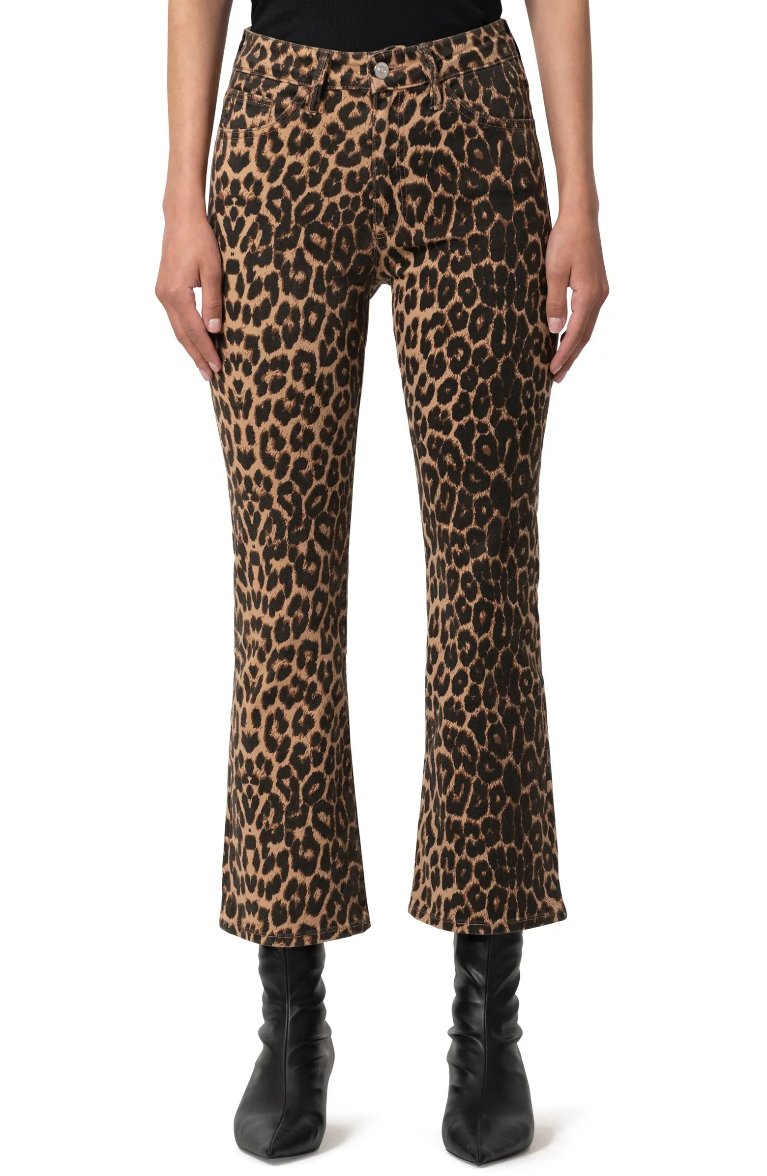 Mavi Jeans Anika Leopard Crop Flare Jeans | Nordstrom | Nordstrom