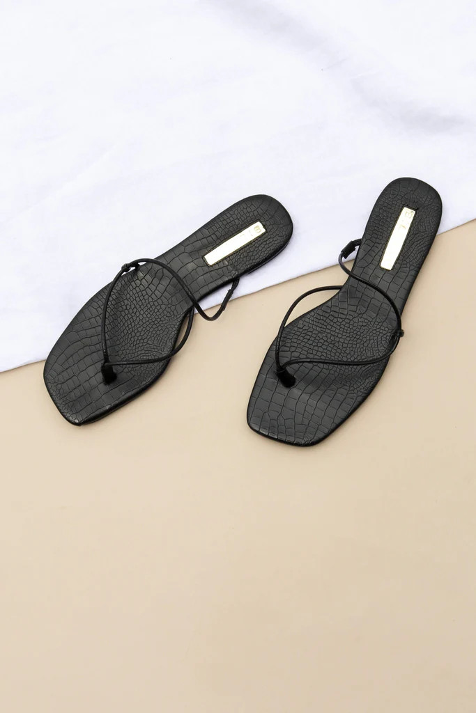 Ariel Sandal - Black Croc | Petal & Pup (AU)