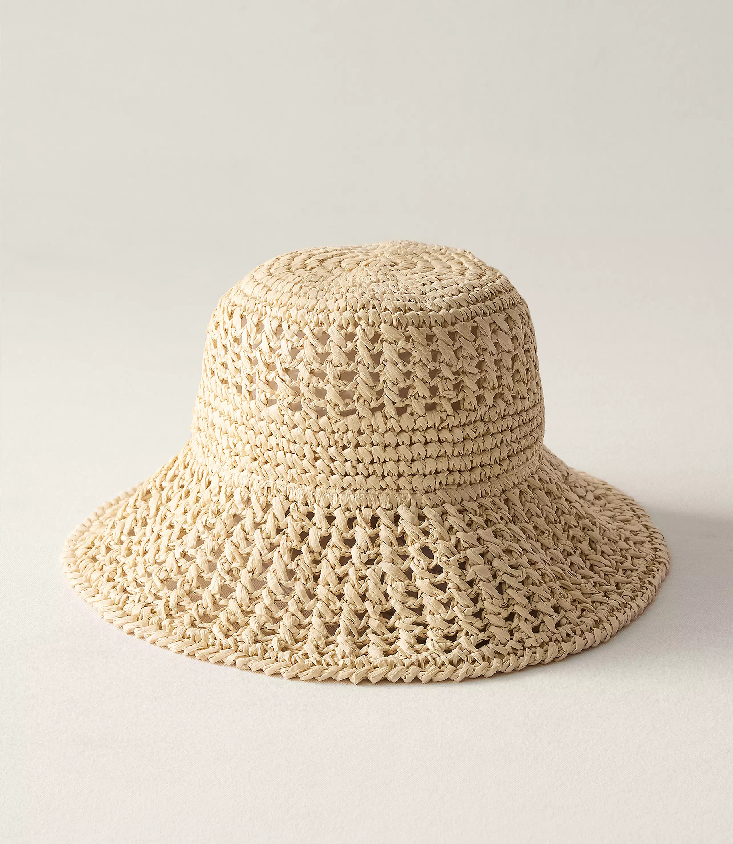 Haven Well Within Raffia Crochet Bucket Hat | LOFT
