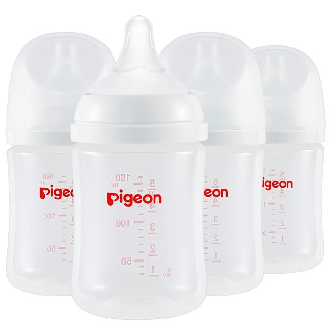 Pigeon PP Nursing Bottle Wide Neck, Streamlined Body, Natural Feel, Easy to Clean, 5.4 Oz (Pack o... | Amazon (US)