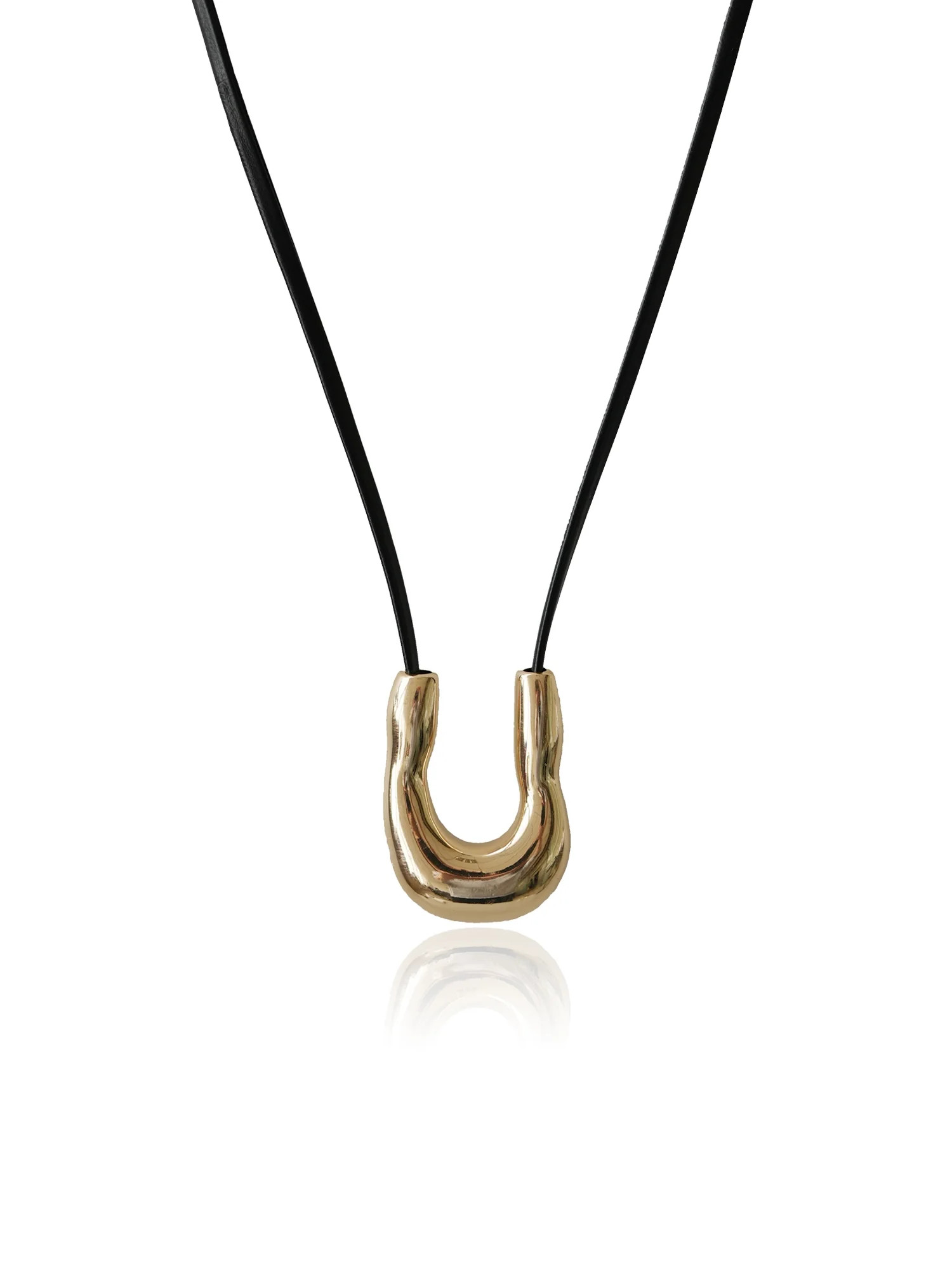 Time and Tru Women's Black Pu Adjustable Necklace In Gold Plated Color | Walmart (US)