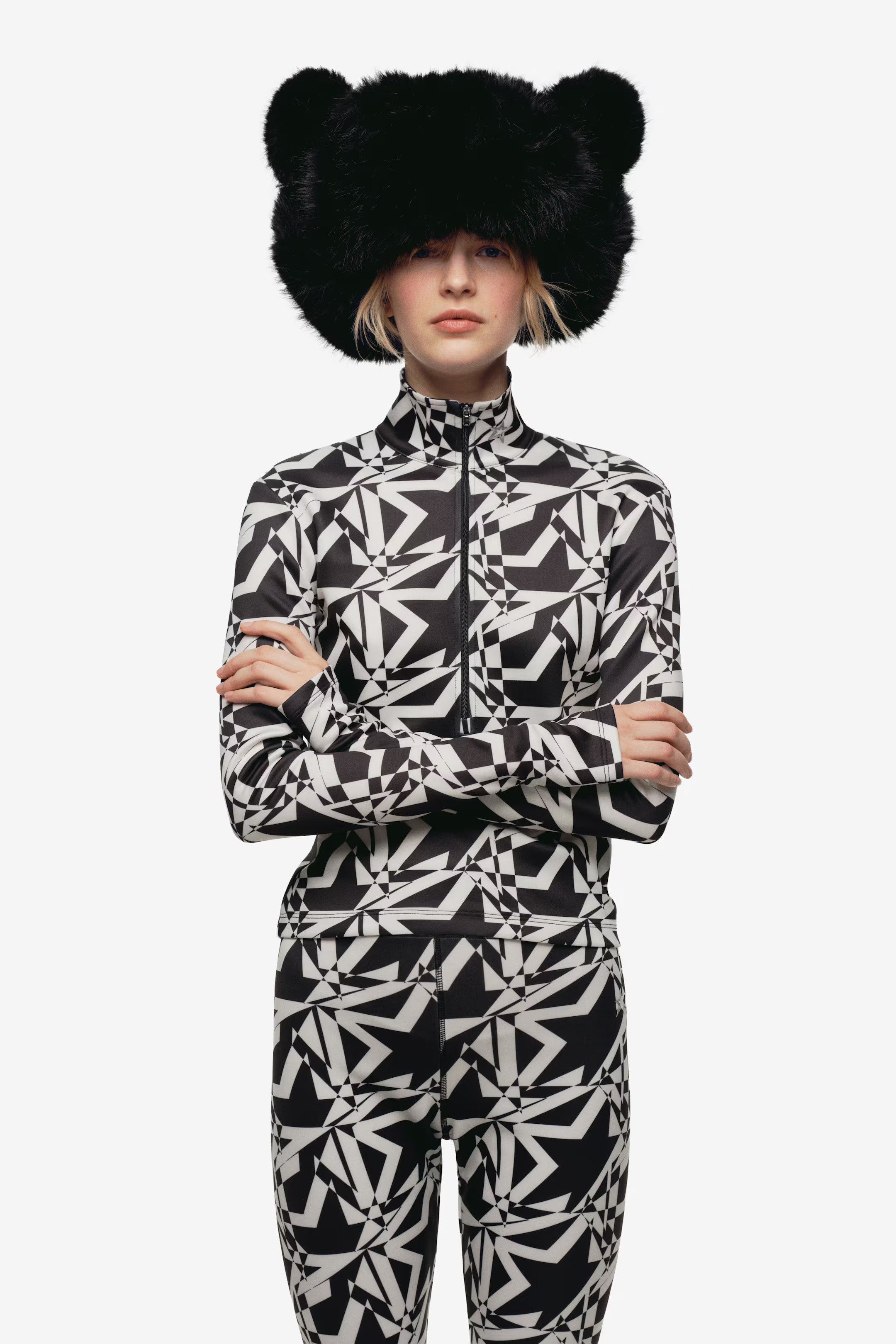 Printed Mock Turtleneck Top | H&M (US + CA)