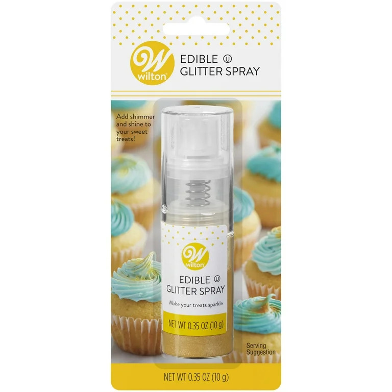 Wilton Metallic Gold Edible Sparkling Glitter Spray, 0.35 oz. - Walmart.com | Walmart (US)