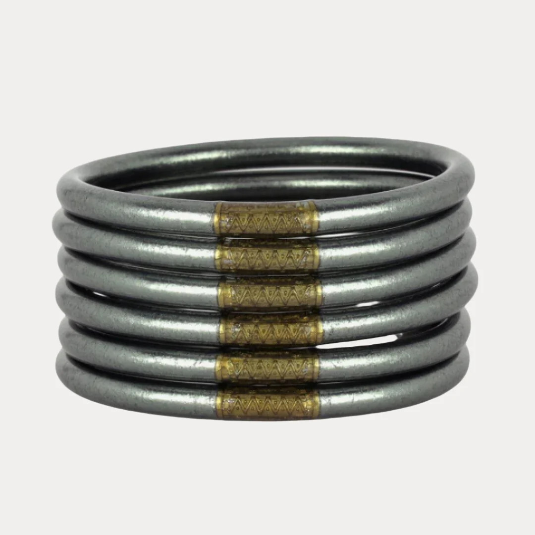 Graphite All Weather Bangles® (Set of 6) - Serenity Prayer | BuDhaGirl