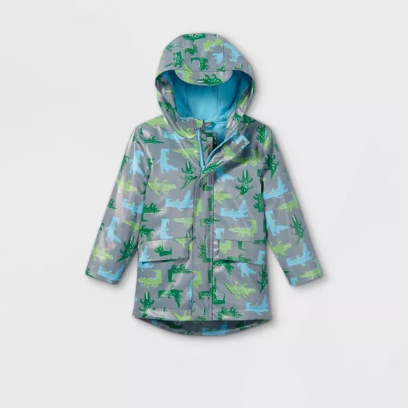 Toddler Boys' Alligator Print Rain Jacket - Cat & Jack™ Green | Target