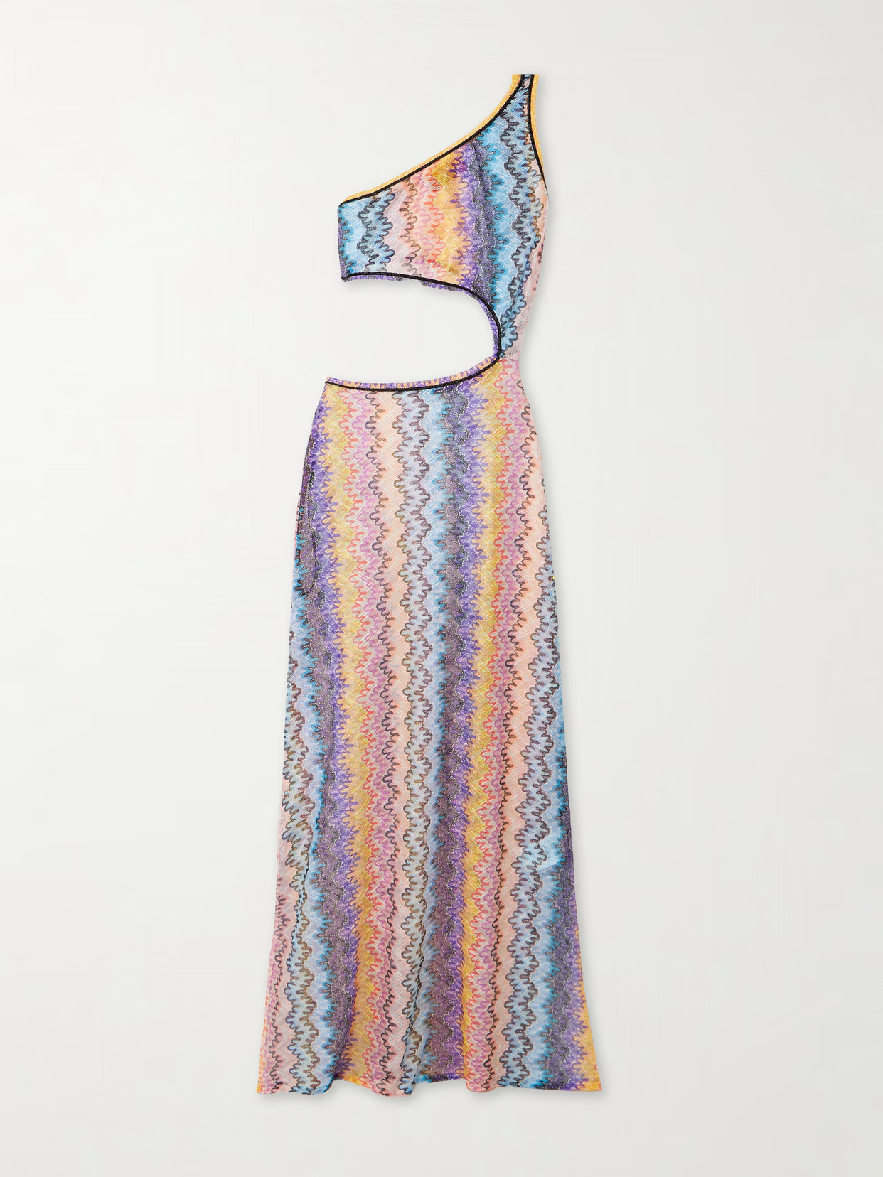 Missoni - One-shoulder Cutout Printed Mesh Maxi Dress - Multi | NET-A-PORTER (US)