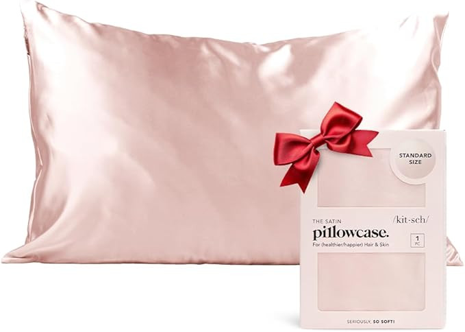 Kitsch Satin Pillowcase with Zipper for Hair & Skin, Softer Than Silk Pillow Cases Queen, Smooth ... | Amazon (US)
