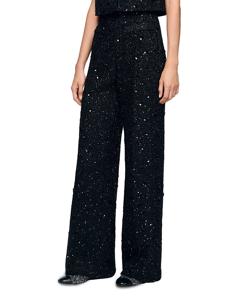 Sandro Bennett Rhinestone Tweed Pants | Bloomingdale's (US)