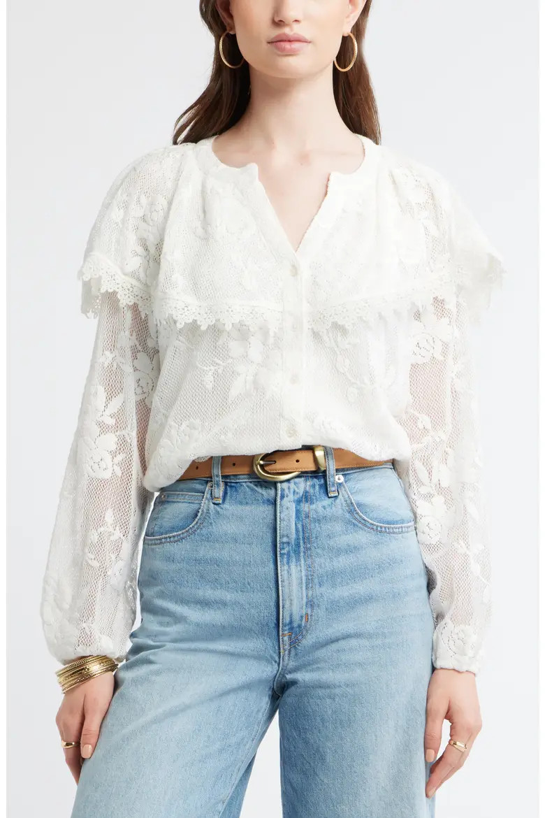 Lace Button-Up Shirt (Women) | Nordstrom | Nordstrom
