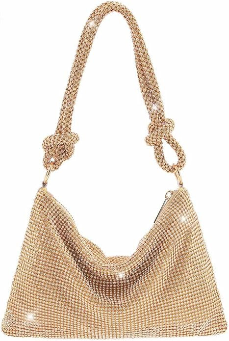 Yokawe Rhinestone Purses for Women Evening Bag Sparkly Hobo Bag Silver Handbag Vacation Party Clu... | Amazon (US)