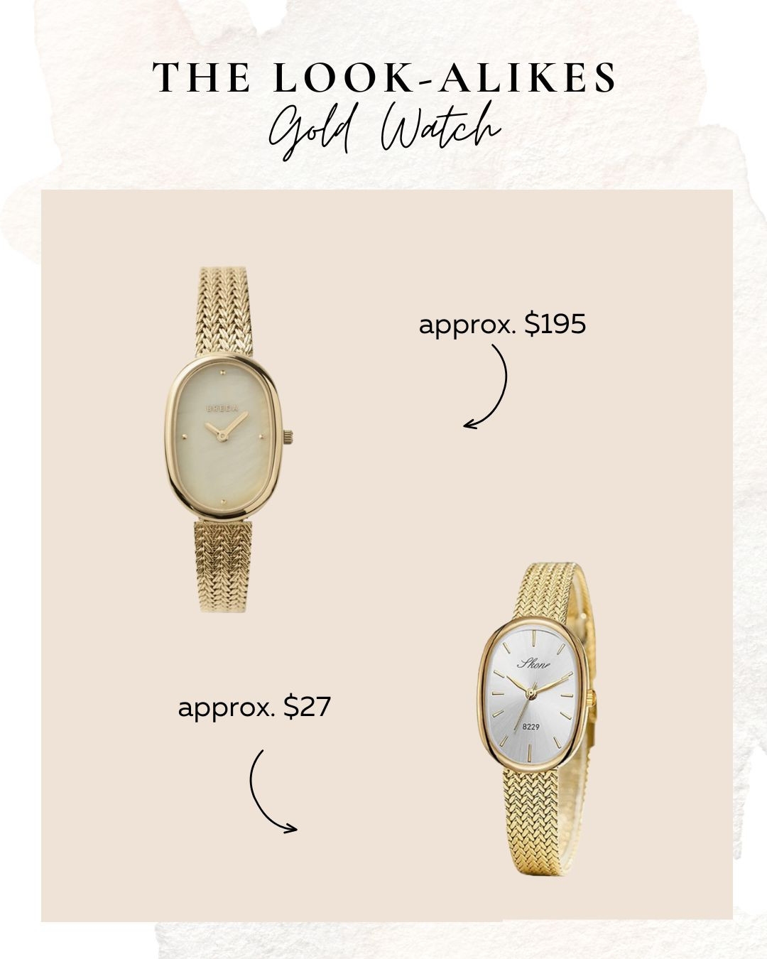 The Look-Alikes: Gold Watch

 

 #LTKHome #LTKFindsUnder50 #LTKStyleTip