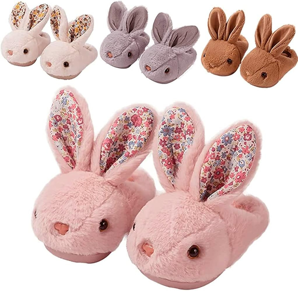 Girls Toddler Slippers Boys House Shoes for Little Kids Cute with Bunny Design Plush Indoor Slipp... | Amazon (US)