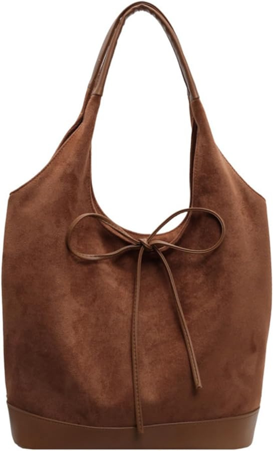 Suede Bag for Women Suede Slouchy Bag Hobo Handbag Retro Shoulder Bag Slouchy Purse for Work Shop... | Amazon (US)