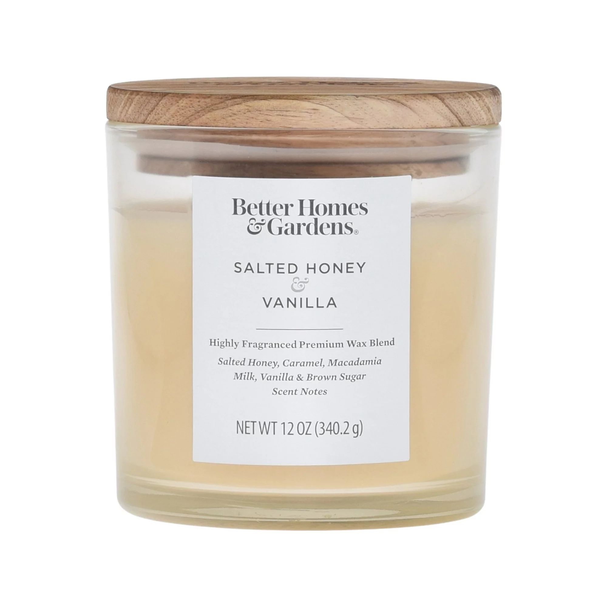 Better Homes & Gardens 12oz Salted Honey & Vanilla Scented 2-Wick Ombre Jar Candle | Walmart (US)