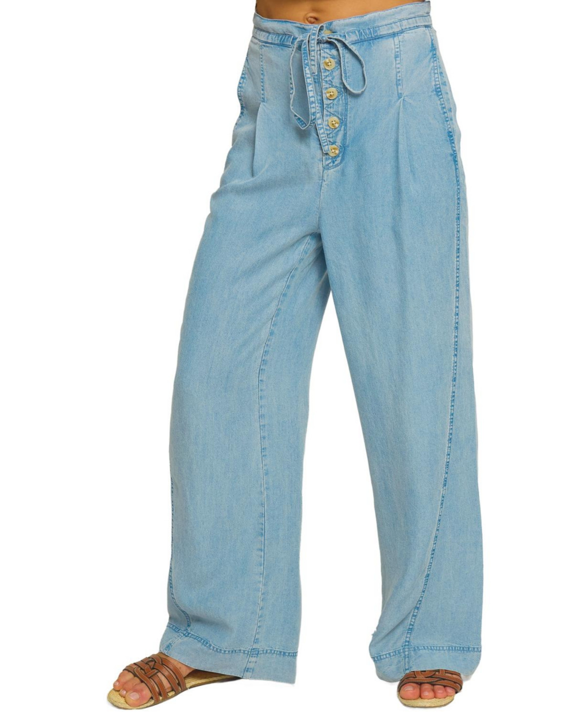 Central Park West Women's Mid Rise Wide Leg Pant - Medium Wash | Macy's