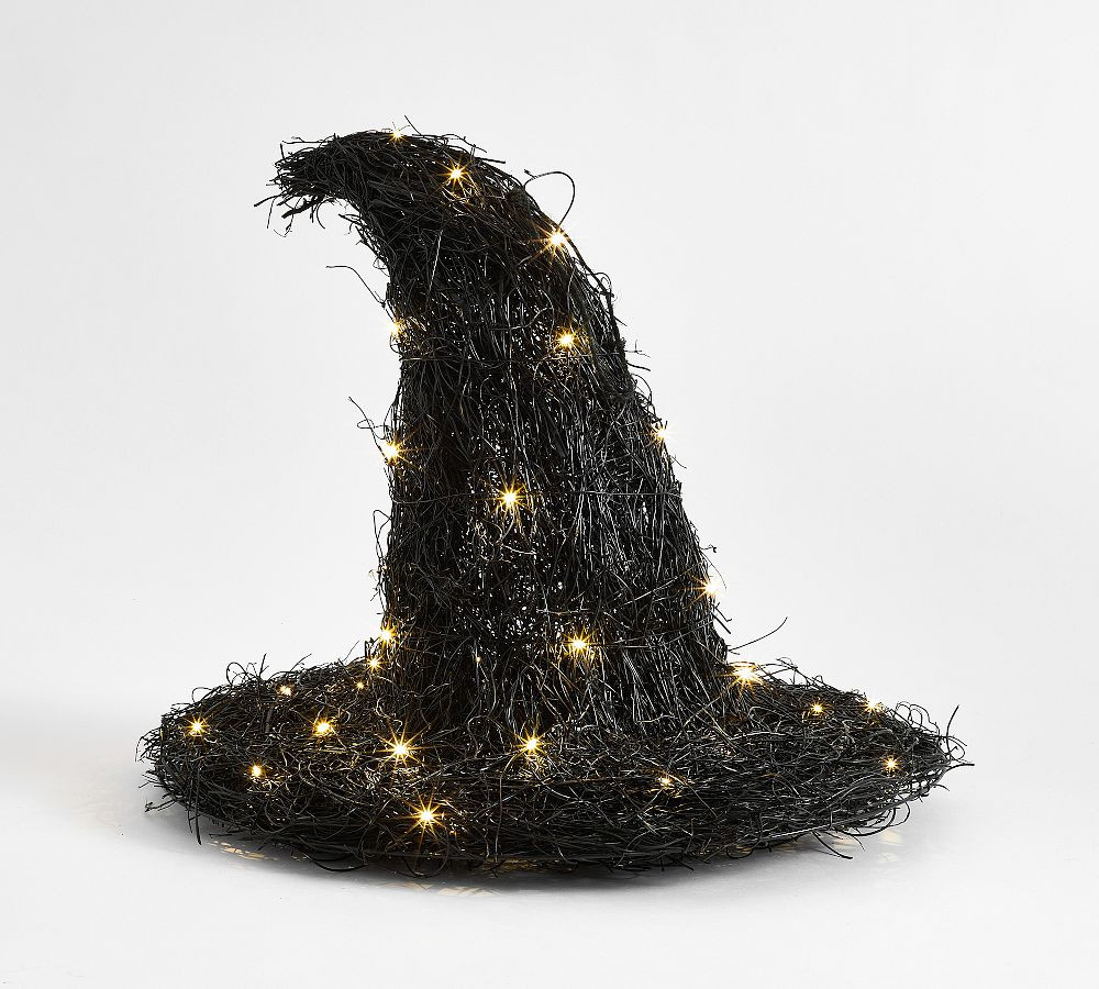 Lit Hanging Witches Hat, Black | Pottery Barn (US)