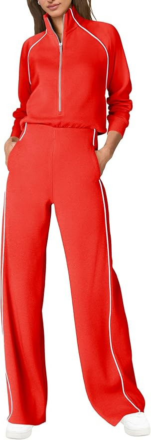 SENSERISE Womens Jumpsuits Casual Long Sleeve Jumpsuit Mock Neck Wide Leg Pants Fall Outfits with... | Amazon (US)