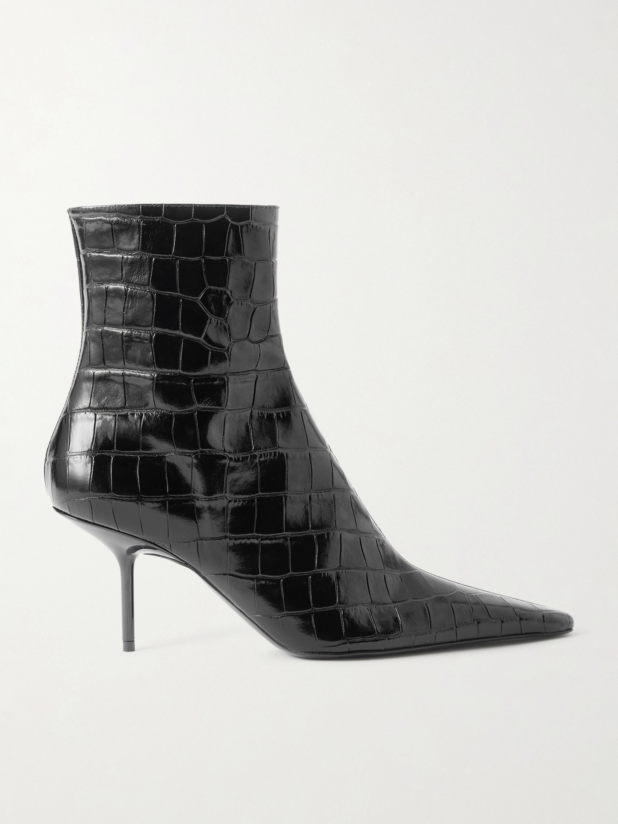 Victoria Beckham - Croc-effect Patent-leather Ankle Boots - Black | NET-A-PORTER (UK & EU)