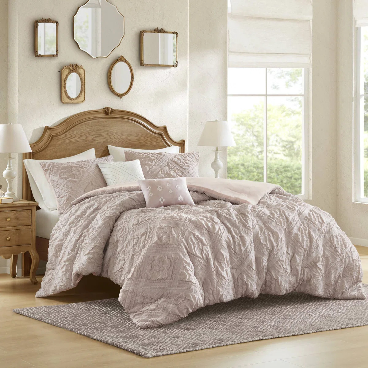 Mona Sculpted Jacquard 5-Pc. Comforter Set | Wayfair North America