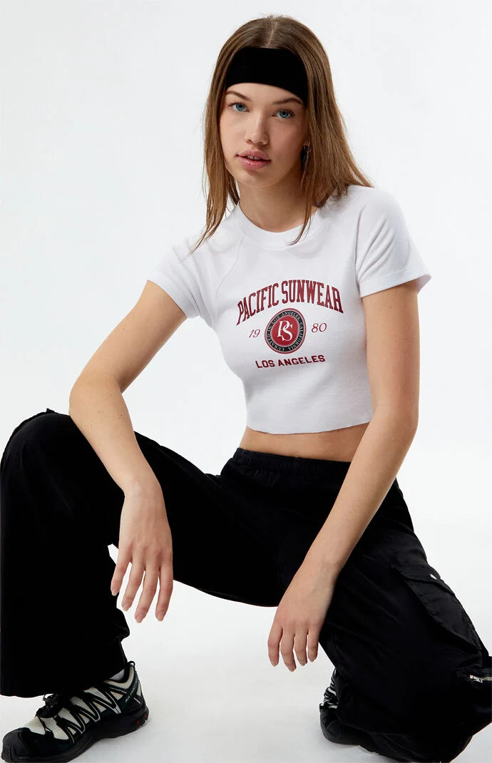Women's Pacific Sunwear Curated Raglan T-Shirt in White - Size Small | PacSun