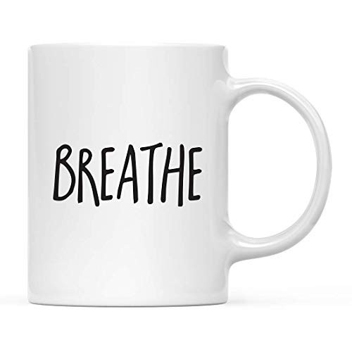 Andaz Press Yoga 11oz. Tea Coffee Ceramic Mug Gift, Breathe, 1-Pack, Christmas Birthday Gift Ideas | Amazon (US)