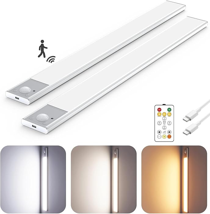 16" Ultra-Thin Under Cabinet Lighting Wireless, Aluminum Alloy Under Counter Lights for Kitchen, ... | Amazon (US)