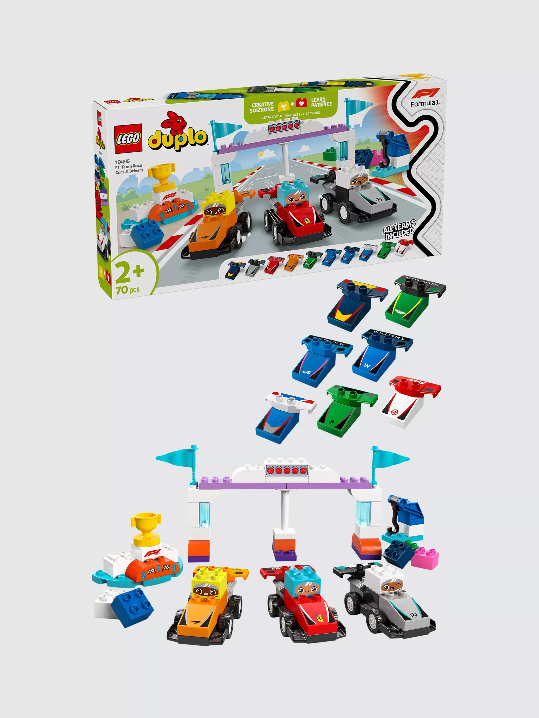 LEGO DUPLO F1 Team Race Cars & Drivers Role Play Toy 10445 | John Lewis (UK)