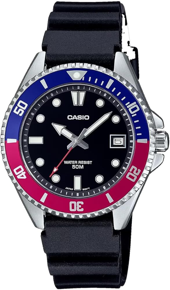 Casio MDV10-1A2V Unisex Dive Inspired 38 mm Rubber Band Black Dial Sports Watch | Amazon (US)