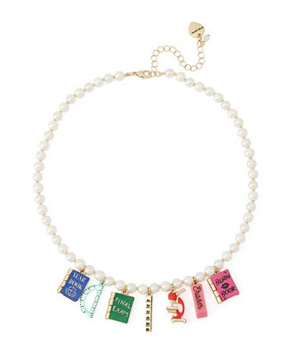 Faux-Stone Best In Class School Supplies Charm Imitation Pearl Necklace | Macy's