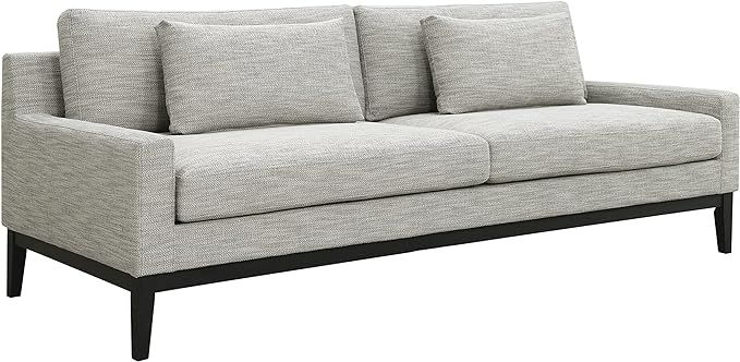 Sagebrook Home Elegant Oak Wood 3-Seat Upholstered and Bolstered Sofa in Tan/Black with Comfortab... | Amazon (US)