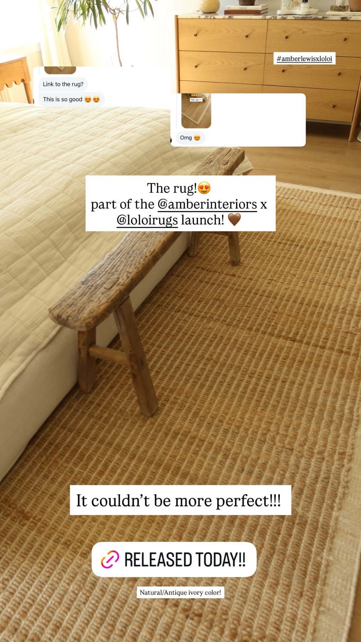 The rug!😍
part of the @amberinteriors x @loloirugs launch! 🤎 It couldn’t be more perfect!!! Natural/Antique ivory color! #amberlewisxloloi