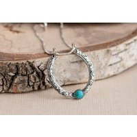 Rustic Sterling Silver Horseshoe Pendant - Turquoise Necklace For Women Western Jewelry | Etsy (US)