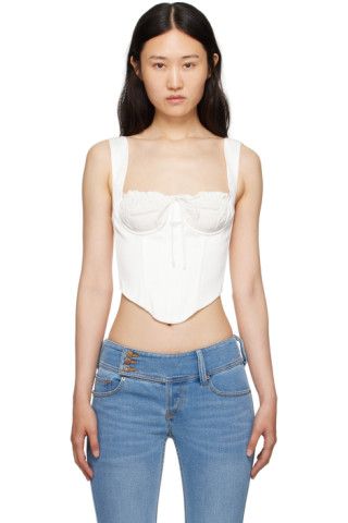 White Ruched Camisole | SSENSE
