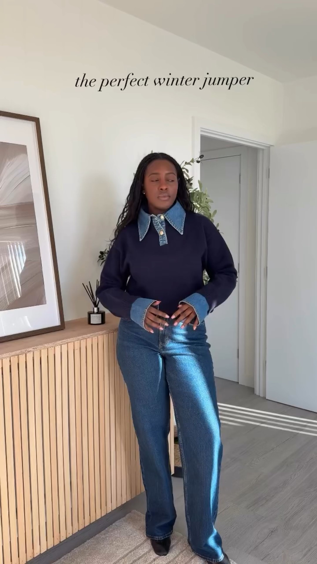 New jumper obsession 😮‍💨 denim contrast jumper from @commense.official 
.
.
.
.
.
.
.
.
.
.
.
.
.
. #winteroutfits #modestfashion #minimaliststyle #commense #commensereview 
outfit ideas. outfit inspo. fashion inspo. minimal style. effortless chic. everyday outfit. ootd. streetwear style. get ready with me. minimal fashion. scandinavian style. hair inspo. daily outfit. outfit ideas. luxury style. gold jewellery. gold acessories. neutral style. feminine style.
Winter fashion. Winter inspo. Winter outfits.
Elegant outfits. Work outfit inspo.  #styleinspo #ootd #curvyfashion #styling #winterfashion #ogl #wintermusthave #grwm #midsizestyle #fashioninspo