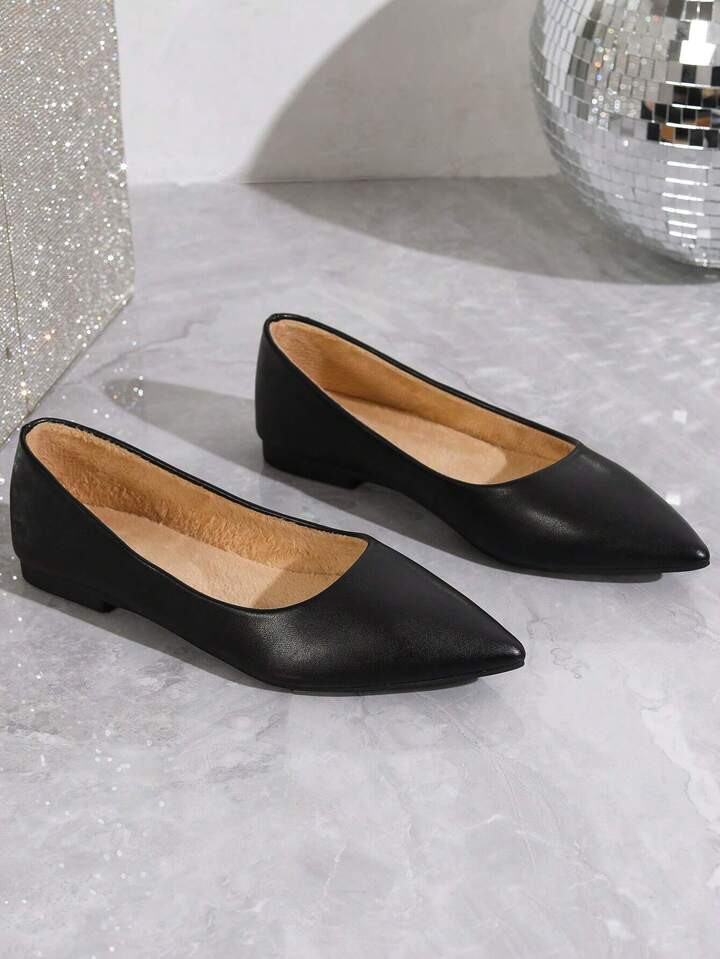 Ladies Summer New Simple Style Slip-On Pointed Toe Outdoor Fashionable All-Match Flat Shoes | SHEIN