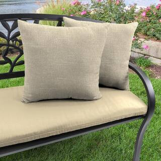16 in. L x 16 in. W x 4 in. T Outdoor Throw Pillow in Tory Bisque (2-Pack) | The Home Depot