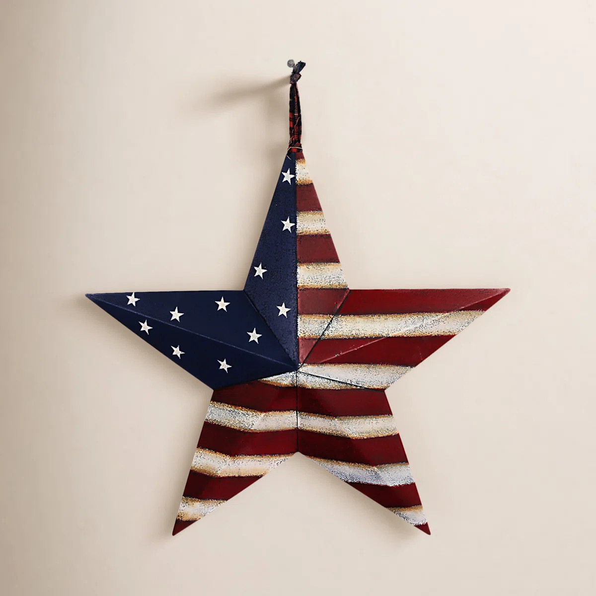 5 Point star is decorated with red white and blue! 3-star points have red and white stripes while... | Wayfair North America