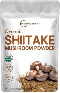 Sustainably US Grown, Organic Shiitake Mushrooms Powder, 8 Ounce, Made from The Finest Dried Shii... | Amazon (US)