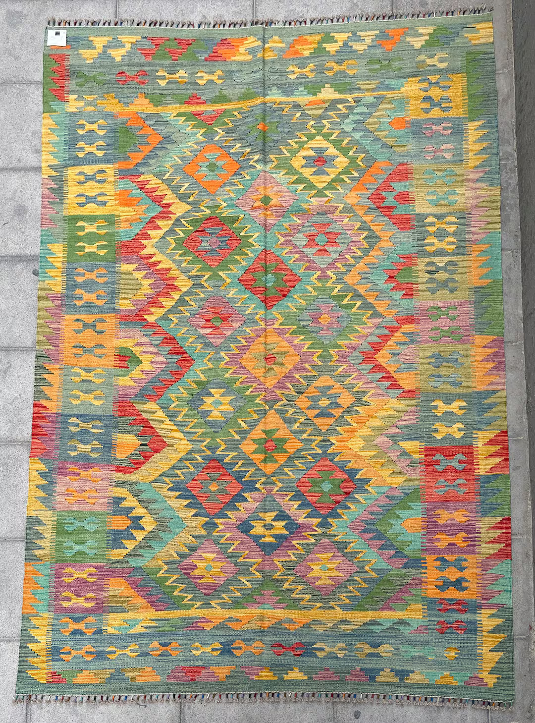 Maimana Geometric hand woven Kilim. | Etsy (US)