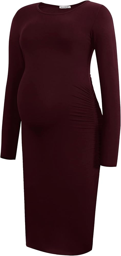 Women's Long Sleeve Maternity Dress Ruched  | Amazon (US)