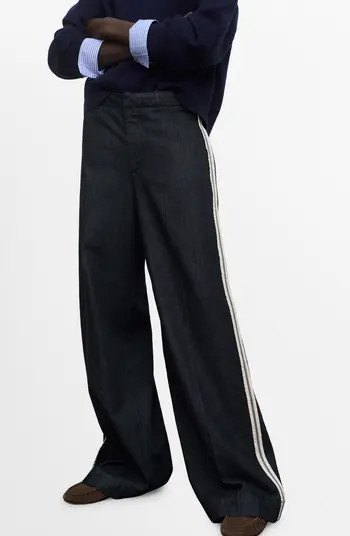 Side Stripe Wide Leg Jeans | Nordstrom