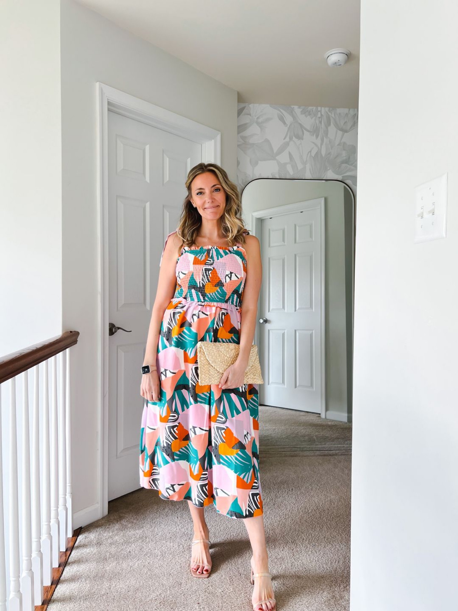 I forgot to share this one a few weeks ago! Loving the pattern and colors in this dress. I'm wearing a size small.

Beach vacation
Wedding Guest
Spring fashion
Spring dresses
Vacation Outfits
Rug
Home Decor
Sneakers
Jeans
Bedroom
Maternity Outfit
Resort Wear
Nursery
Summer fashion
Summer swimsuits
Women’s swimwear
Body conscious swimwear
Affordable swimwear
Summer swimsuits
Summer fashion
2023 swim

#LTKSeasonal #LTKstyletip #LTKunder100
