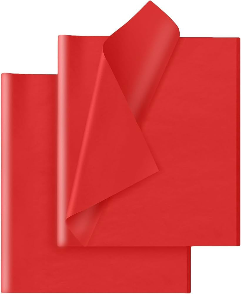 Hlonon Red Tissue Paper for Gift Bags - 30 Sheets of Red Wrapping Tissue Paper Bulk Packaging Pap... | Amazon (US)