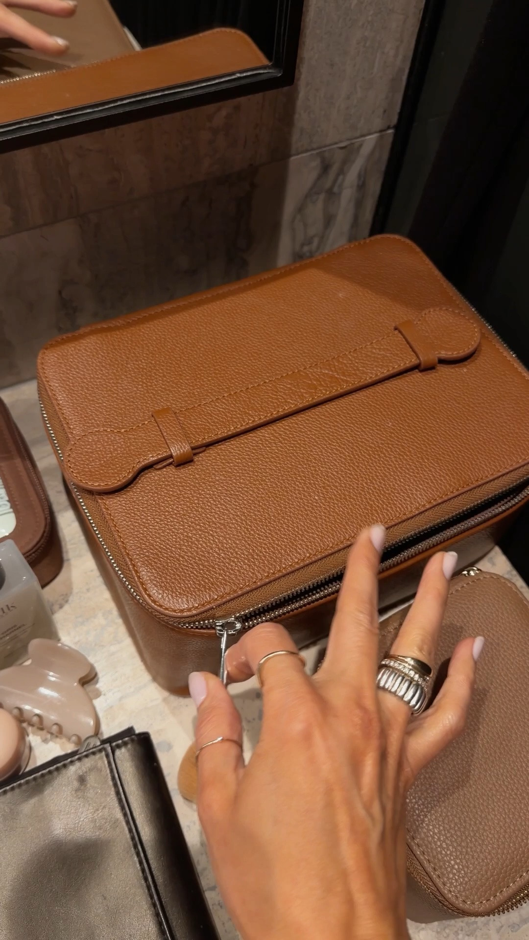 The vanity case that has traveled everywhere with me! Italian pebble leather and nice and sturdy hardware. The travel brush case is worth every penny!

#LTKgrwm #LTKNYFW #LTKTravel
