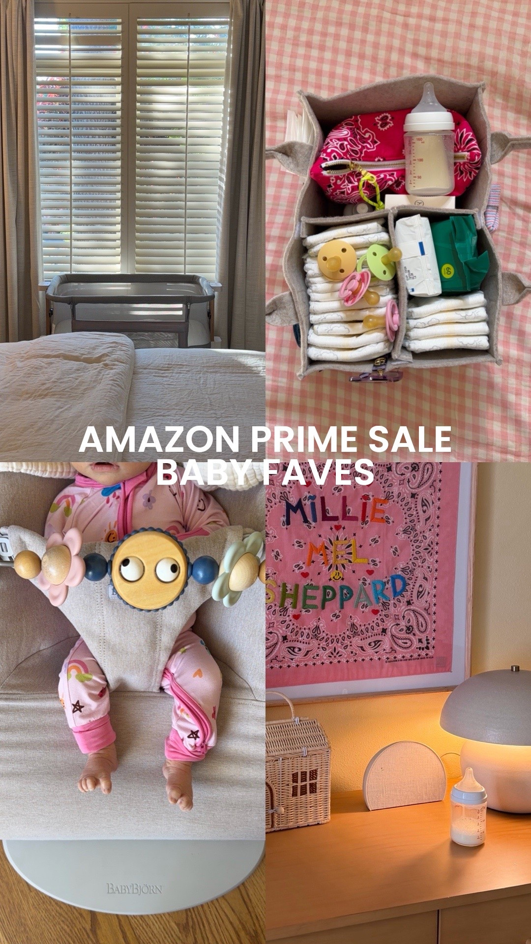 Baby and newborn faves from the Amazon prime sale right now! Jammies, baby bouncer, diaper caddy, water wipes, sound machine, bassinet!