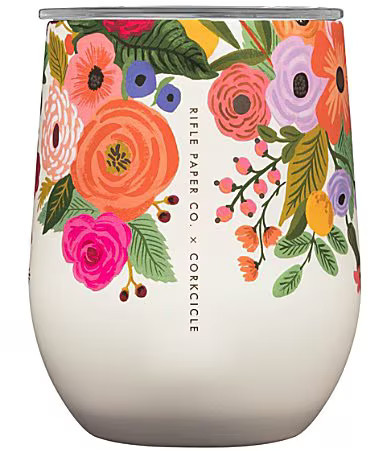 Corkcicle Rifle Paper Co. Stainless Steel Triple-Insulated Stemless 12-oz. Garden Party Cream Cup | Dillard's