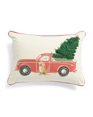 14x20 Truck With Tree And Dog Pillow - Old Holiday Decor - T.J.Maxx | TJ Maxx