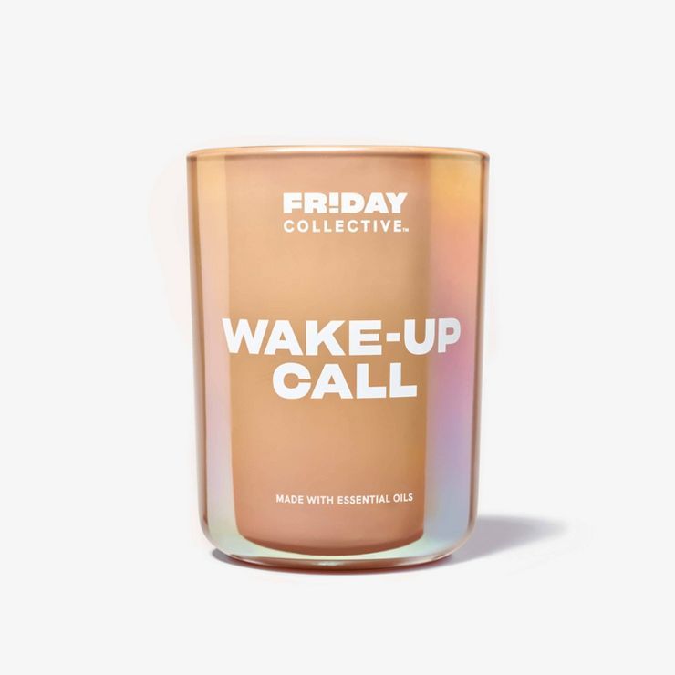 8oz 1-Wick Glass Wake Up Call Candle Tan - Friday Collective | Target